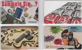 4 ungebrauchte deutsche Telefonkarten aus der P Serie