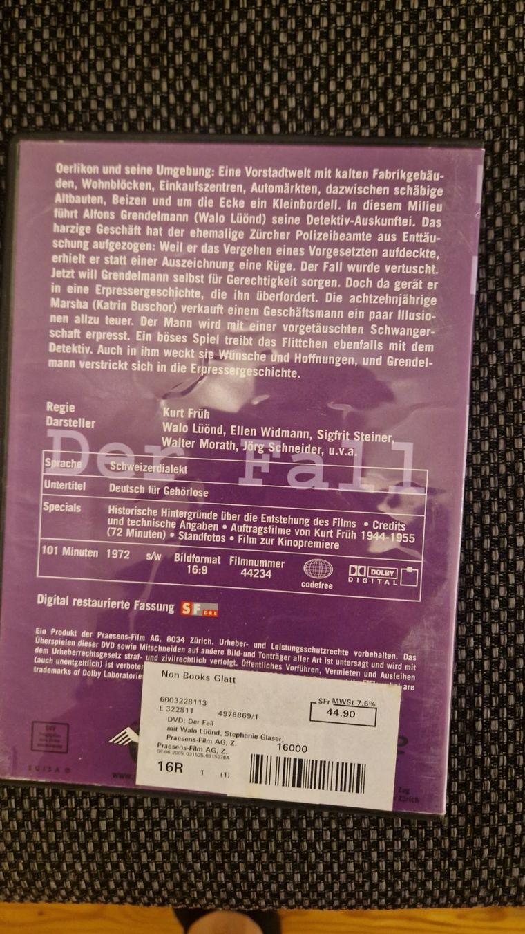 Alle DVDs: Der Fall. Schweizer Film – Gebraucht aus Niederhasli von rehauge01 1