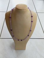 Amethyst Halskette, mit Silberverschluss, 47cm
