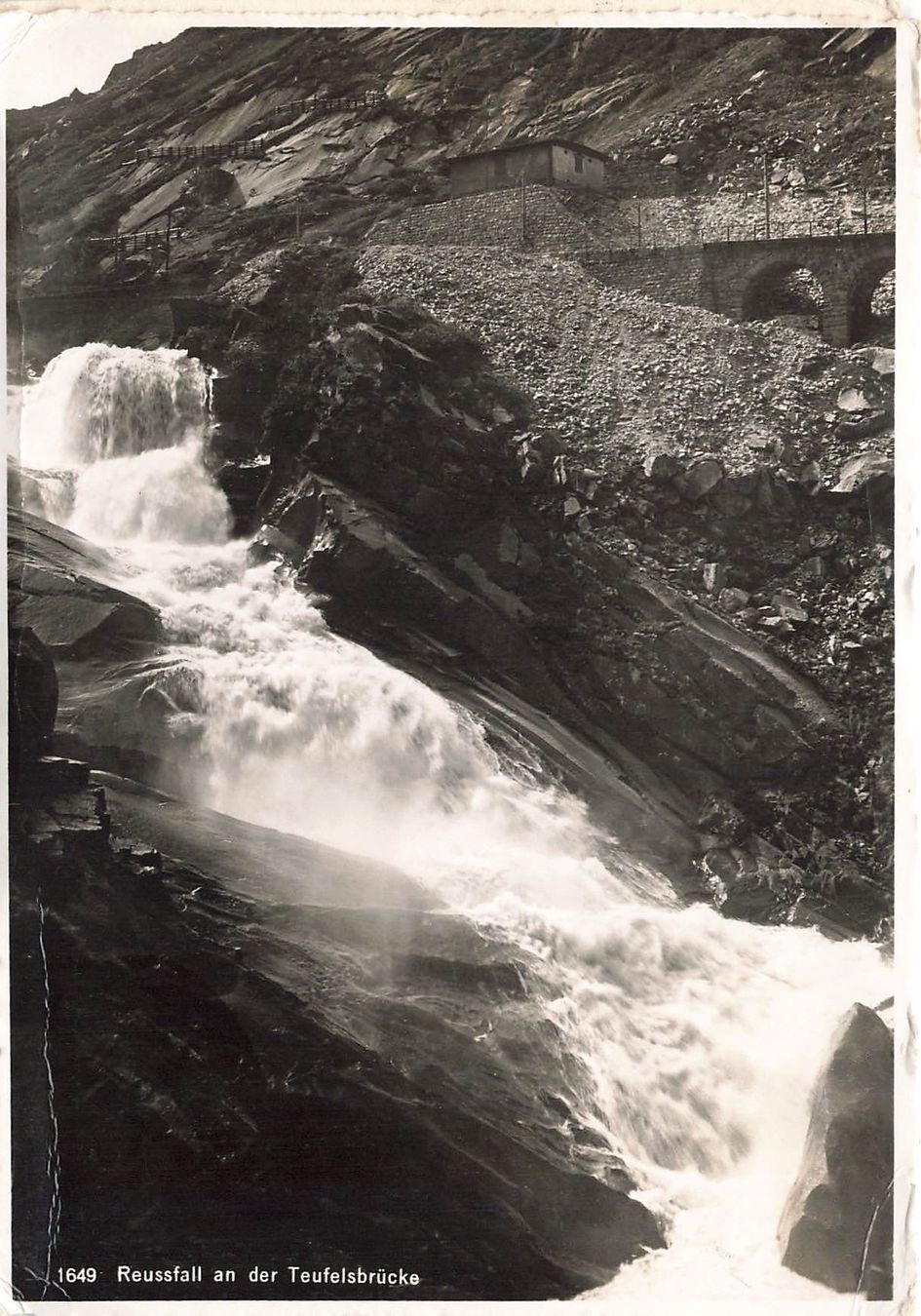 Cartoline postali: Reussfall an der teufelsbrucke G – Usato da Biasca venduto da Blenio71