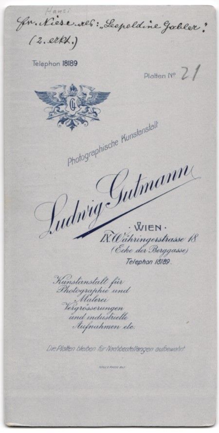 Fotografie & Manifesti: Fotografie Ludwig Gutmann, Wien, Schausp – Usato da Berlin venduto da bartko-reher 1