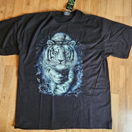 T-Shirt weisser Tiger Motiv schwarz Grösse XXL neu mit Et...