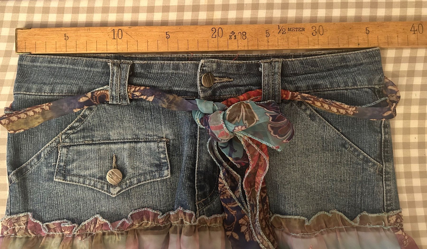 Röcke: Boho Chic Denim and Chiffon Skirt, Size 40 - Spring Ready! – Neu (gemäss Beschreibung) aus Zürich von Mistral61 8