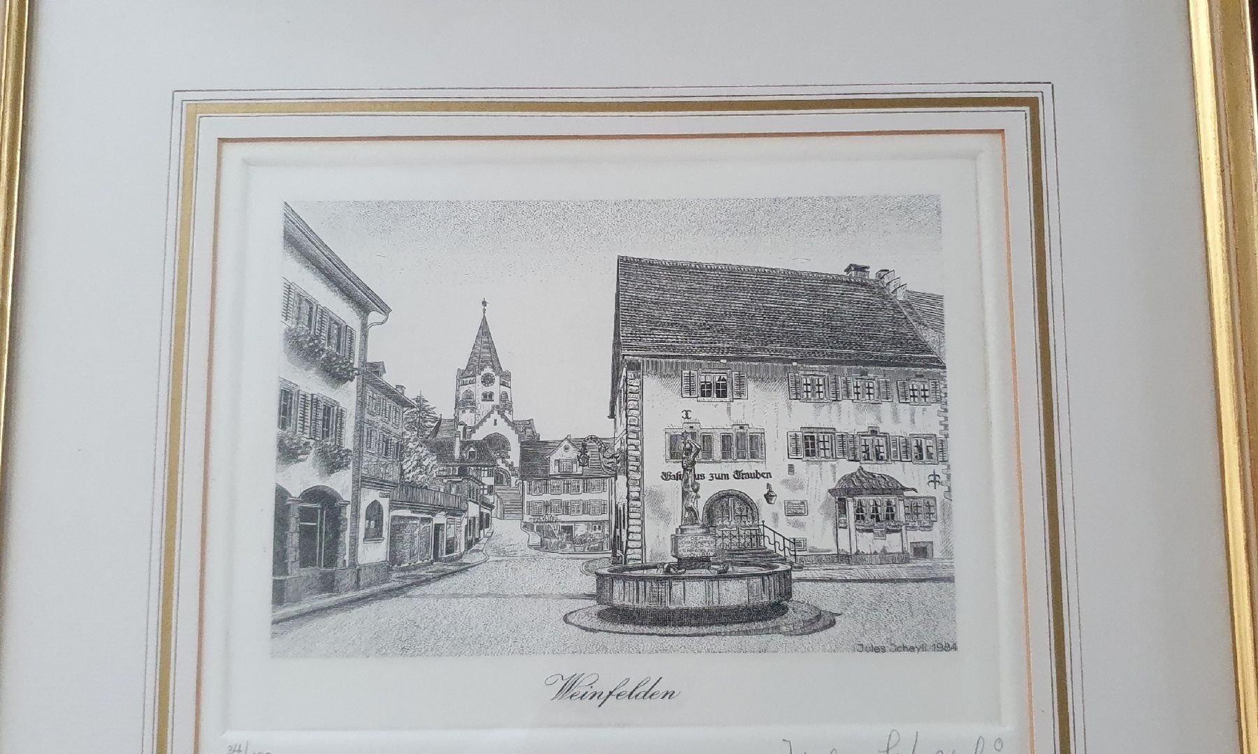 Stiche: 2 Bilder - Stahlstich Weinfelden von Jules Scheyli – Gebraucht aus Kreuzlingen von Rschweiz1 6