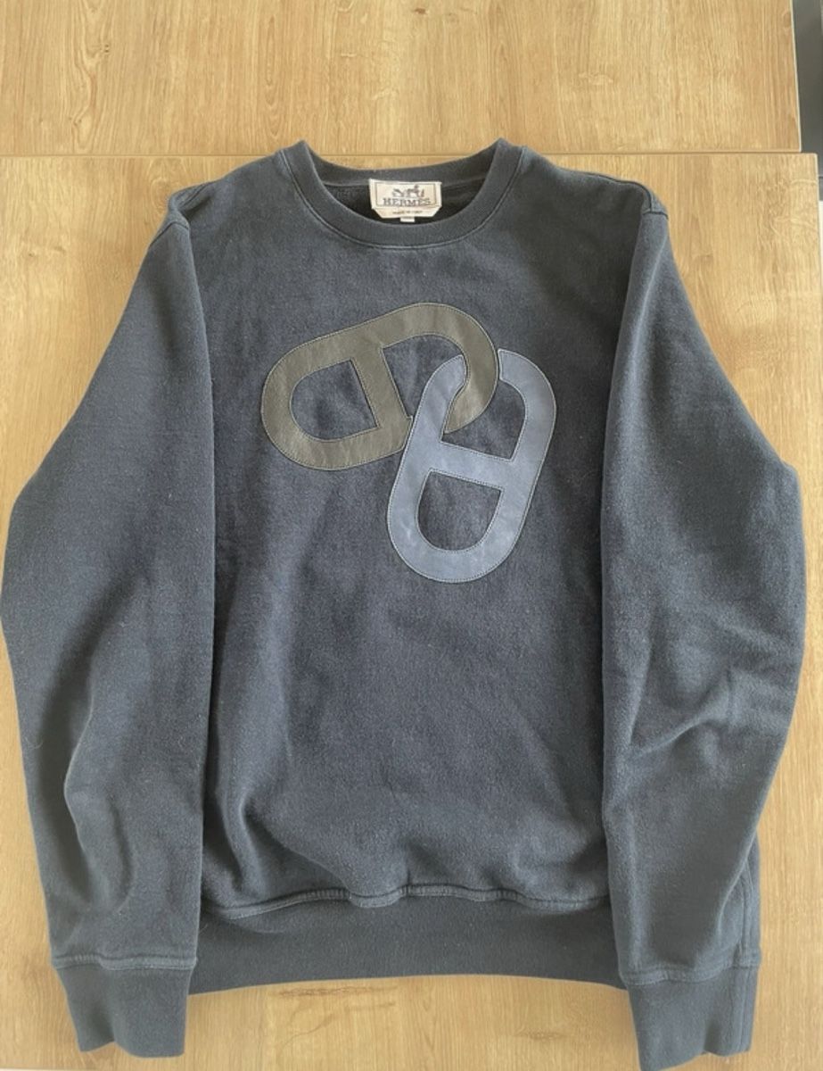 Hermès Pullover & Sweatshirts: Pull/Sweat Hermès Chaîne d'Encre patch cuir – Gebraucht aus Morges von cle_5vv6