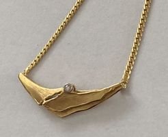 18k Gold Collier 750er Choker Kette 42.7 cm filigran Diamant