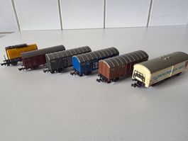 6 Stück verschiedene Güterwagen