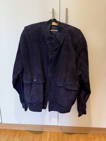Zegna Suede Jacket Navy