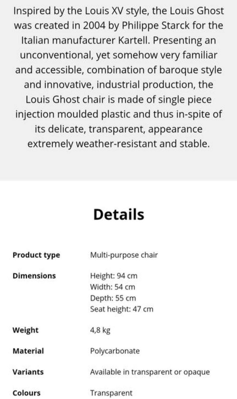 Kartell Sessel: Kartell Louis Stuhl – Gebraucht aus Ottenbach von Peerspace_ZG 1