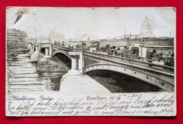 AK LONDON BLACKFRIARS BRIDGE FRITZ GRAND HOTEL MONTREUX 1903