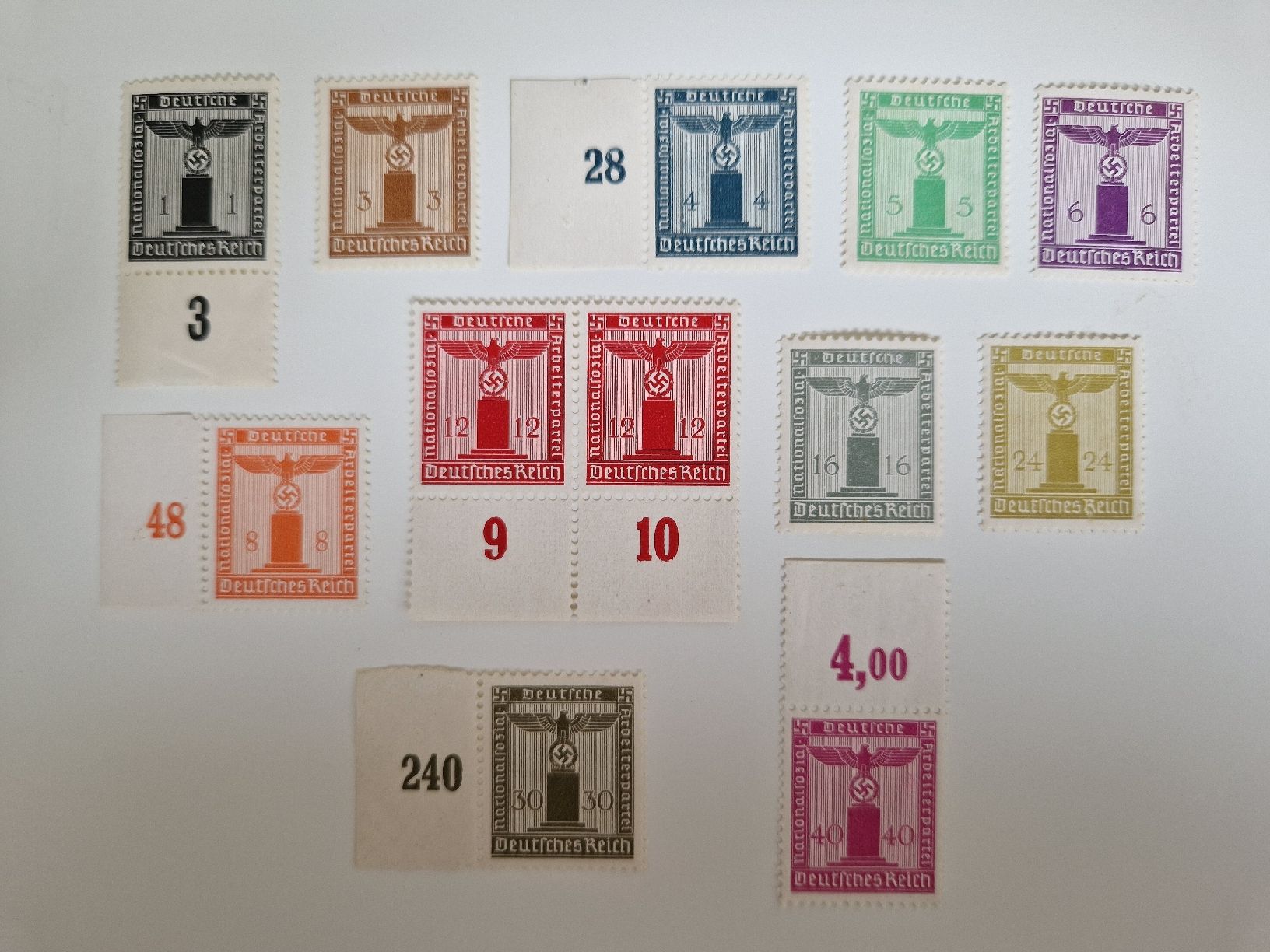 Tous les timbres: Deutsches Reich Dienstmarken Set Briefmarken postfrisch – Neuf (Voir description) à St. Gallen par Enrico_SG