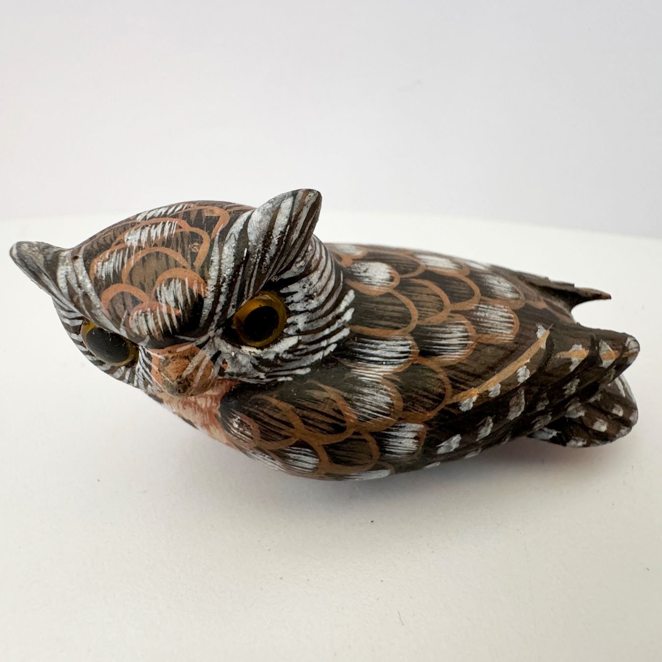 Statuette: Hibou en bois peint – Usato da Biel/Bienne venduto da Philemon02 5
