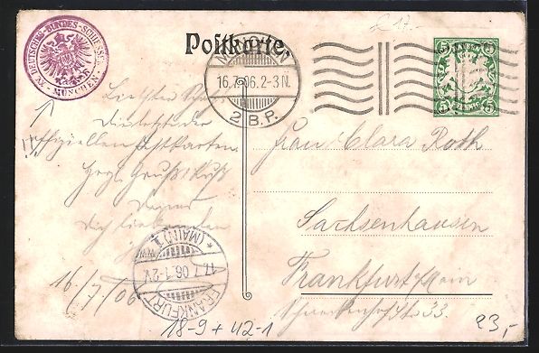Cancelleria postale: Matthäus Schiestl: München, XV. Deutsc – Usato da Berlin venduto da bartko-reher 1