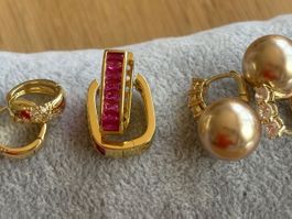 Luxus Elegante Ohrstecker Ohrschmuck  Farbe: Gold Zirkonia