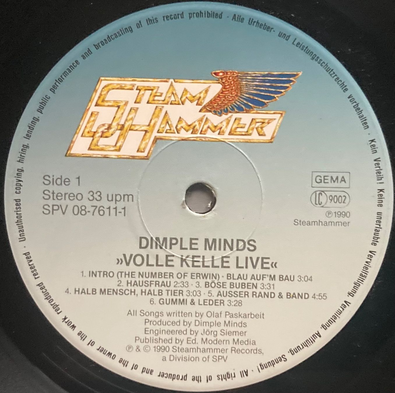 Vinyles: DIMPLE MINDS - VOLLE KELLE LIVE – D'occasion à Poliez-Pittet par Newtown-Records 2