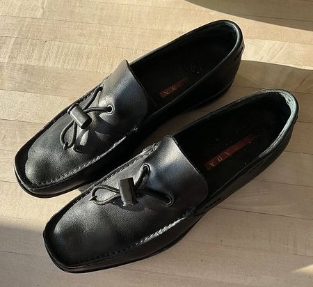 Prada Herren Loafer, Schwarz, Grösse 7.5 -
