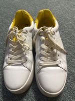 Sneaker Leder Weiss Gelb Gr 39 Dune