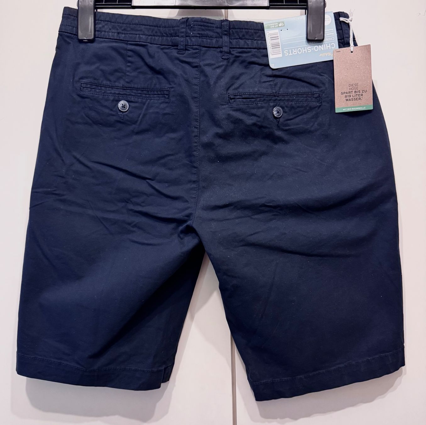 Tchibo Pantaloni: Short Chino Tchibo Essentials, couleur navy, taille 32 – Nuovo e nell'imballaggio originale da Genève venduto da OnSale 1