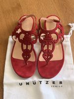 UNÜTZER Venice Sandalen Rot Wildleder Gr. 37
