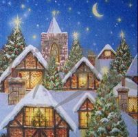 Serviette christmas town (w195) 2Stk.