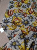 Italienische reine Seide 100% 2.75x1.40m Fiori giallo grigio
