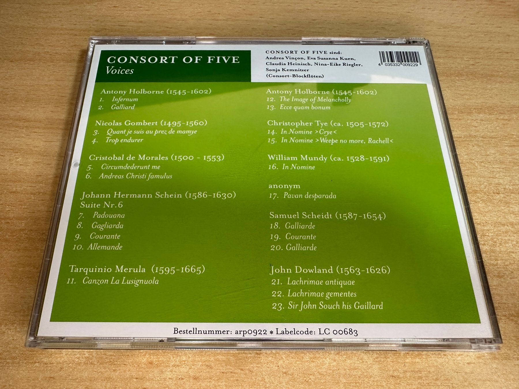 CDs: B7 Consort of five - VOICES – D'occasion à Rikon im Tösstal par Alpenmutz 1