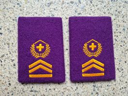 * Gradabzeichen Patten Set Hauptfeldweibel Militärjustitz *
