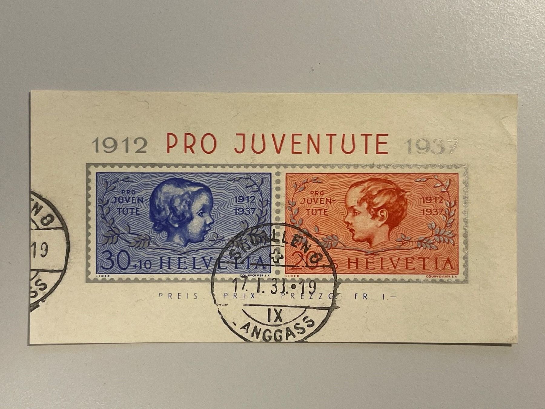 Tutti i francobolli: 1912 Pro Juventute 1937 – Usato da Küssnacht am Rigi venduto da mic_xr8d