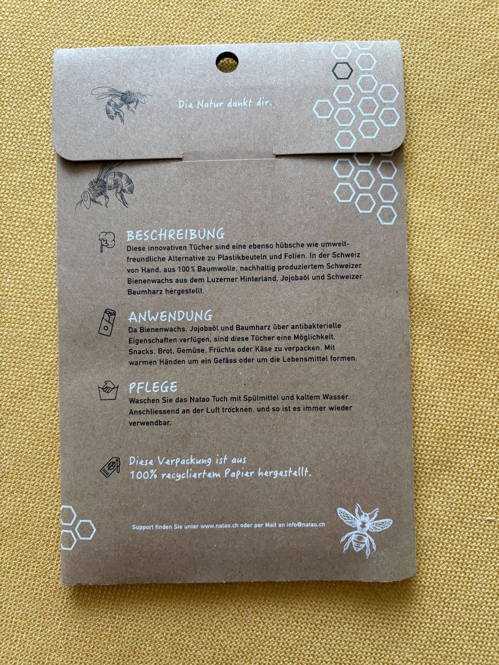 Sonstiges für das Kochen & Backen: 3 Bienen-Wachstücher - NEU – Neu und originalverpackt aus Oberweningen von Gerini 1