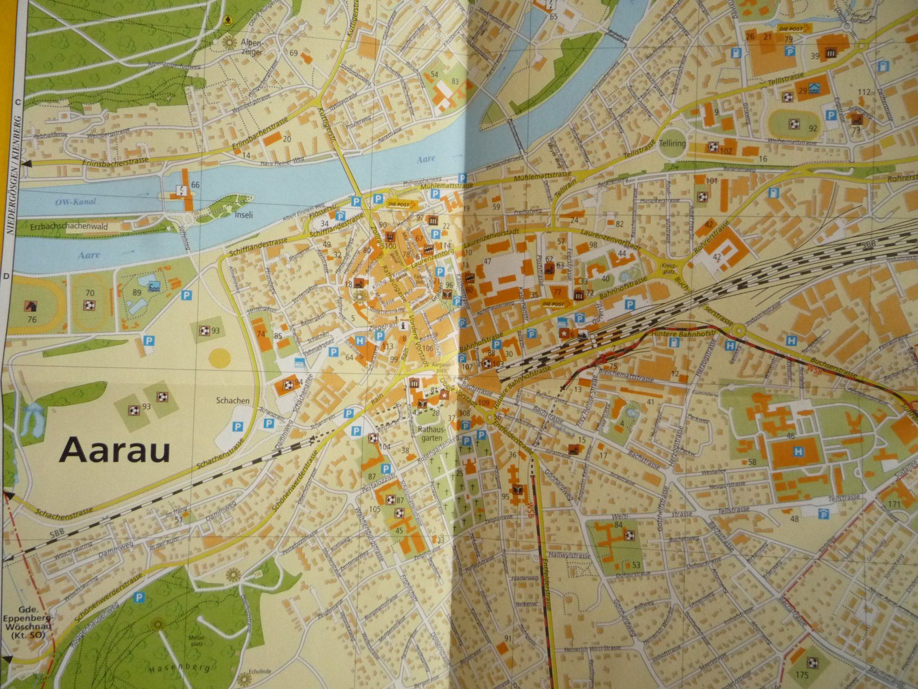 Landkarten & Atlanten: Stadtplan Aarau und Umgebung "Yellowcities" – Gebraucht aus Aarau von Aaran 2