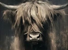 Malen nach Zahlen-kreativ-Kunstwerk-Highland-Kuh- 40x50cm