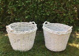 2x Korb / Übertopf / Weidenkorb / Flechtkorb / Pflanzenkorb