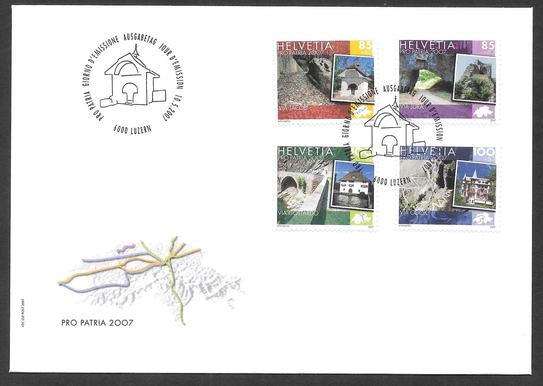 Alle Briefmarken: FDC Pro Patria Serie 2007 B296-B299; ET 10.5.2007 – Neu (gemäss Beschreibung) aus Olten von clotaldi