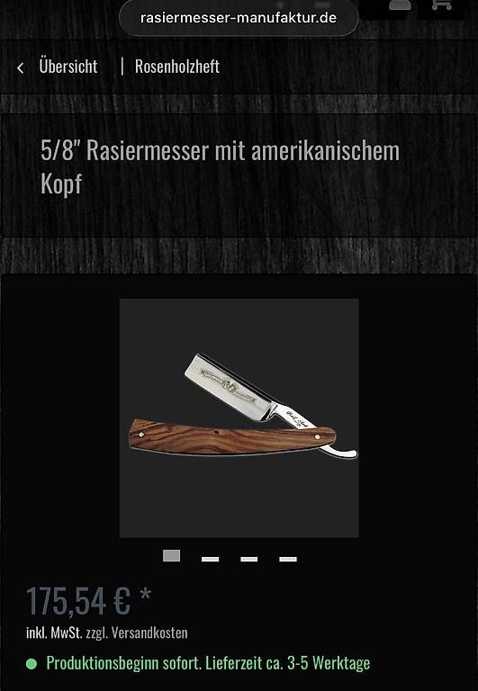 Rasierapparate & Rasierklingen: Rasiermesser Rosenholz Ralf Aust Solingen – Neu und originalverpackt aus Rütihof von Kromalit 2