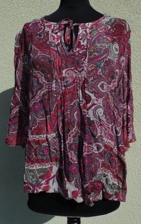NH Bluse Tunika Gr 38 Paisley Muster pink rot weiss