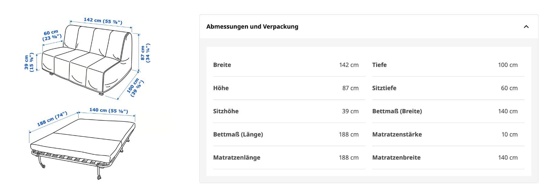 Ikea Divani: LYCKSELE IKEA 2er Bettsofa | dunkelblau – Usato da Wolfhausen venduto da janine621 2