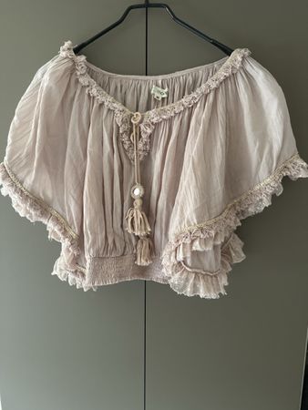 IBZ Mode Bluse rosa mit Fransen Grösse M/L NEU