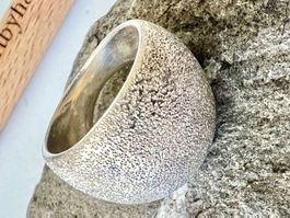 Nordischer Designer Ring Silber925  markante Eisstruktur G54