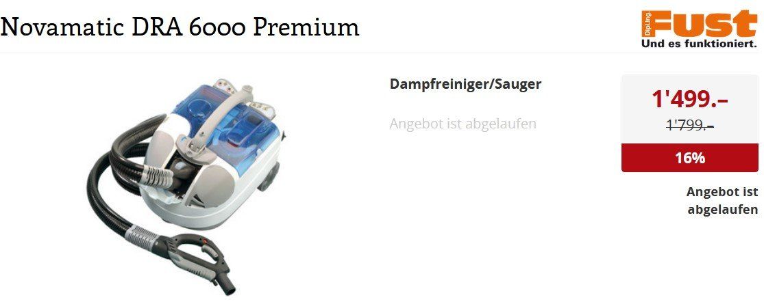 Novamatic Pulitori a vapore: Novamatic DRA 6000 Premium Dampfreiniger/Sauger – Usato da Collonges venduto da arashee 2