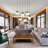 LED Pendelleuchte, Graphit, 80 cm Ø