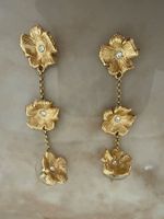 Maje Blüten Hängeohrringe gold finish Neu