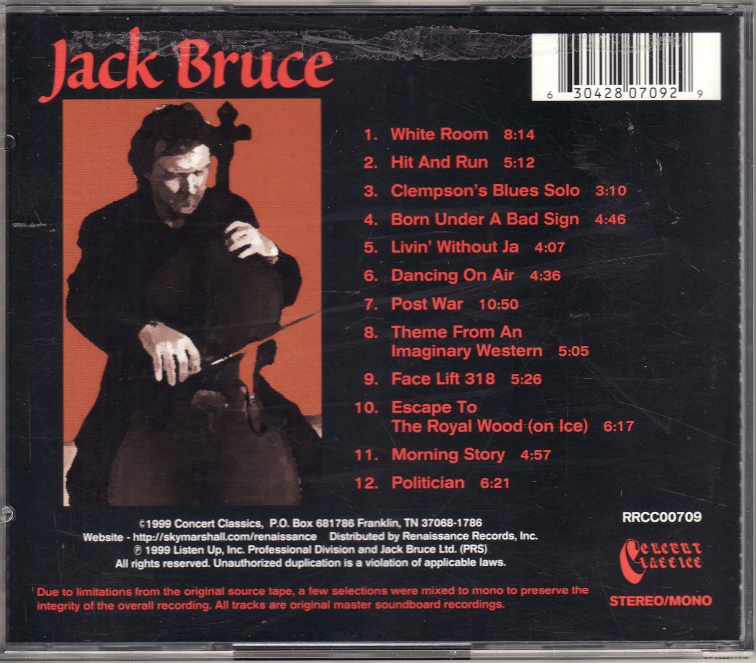 CDs: Jack Bruce – Concert Classics Volume 9 – Neu (gemäss Beschreibung) aus Boussens von catfood01 1