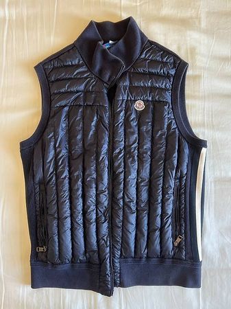 Moncler Padded Knit Vest Navy Blue - Size L