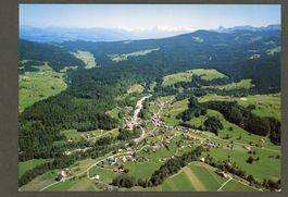 AK color Heubach BE Rüschegg,Schwarzwasser,Flugbild ≈ 1987