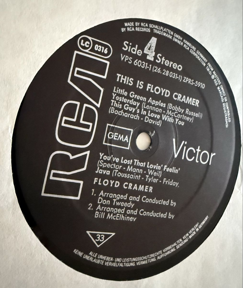 Dischi in vinile: This Is Floyd Cramer - Vinyl-LP - Schallplatte  – Usato da Goldach venduto da Donpancho 6