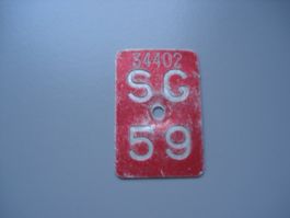 Velonummer SG 59