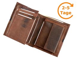 Geldbörse, Leder, braun, Hochformat