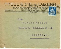 Brief, Prell & Cie Luzern 1923 nach Milano