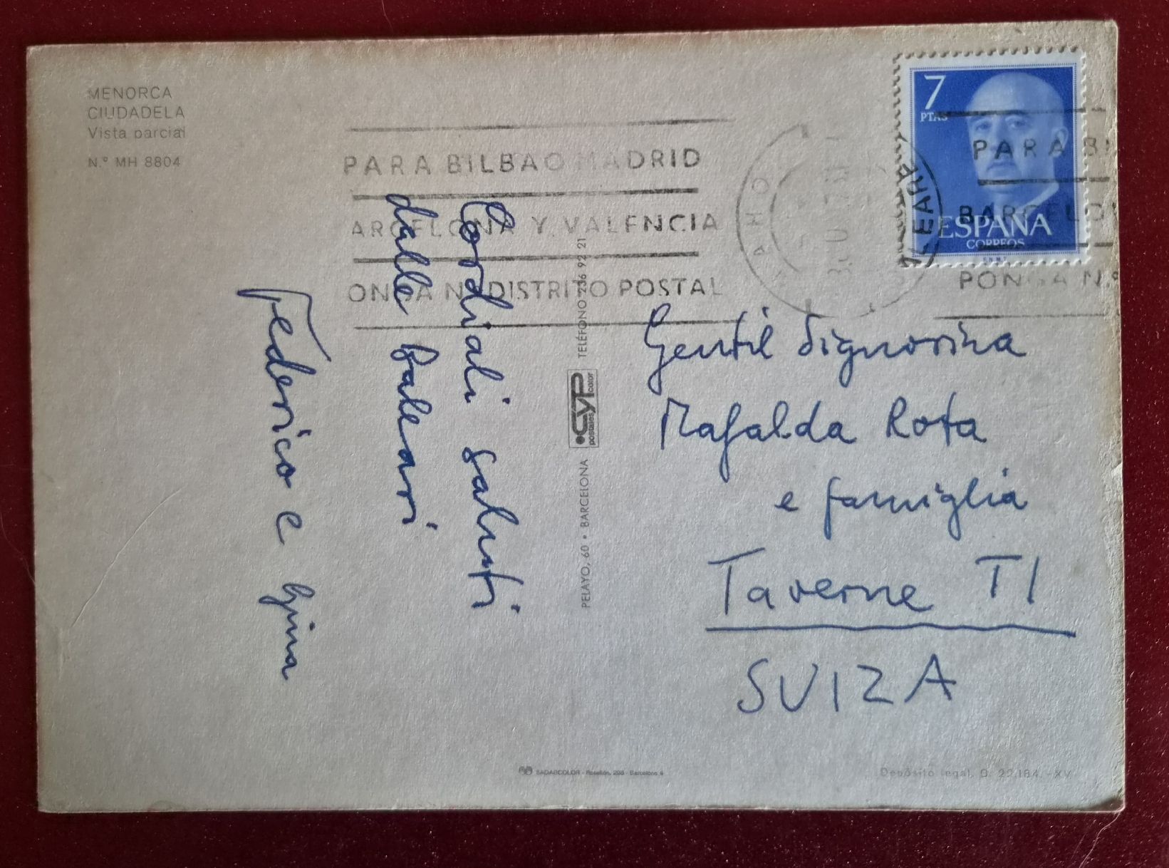 Cartoline postali: Menorca Ciutadella Hafen 1978 – Usato da Melchnau venduto da Arthurius 1