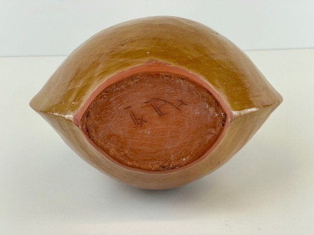 Vasen & Gefässe: Formschöne Kunstvase Gelb/Orange/Blau H 23 cm – Gebraucht aus Zürich von Arche_Brockenhaus 8